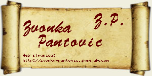 Zvonka Pantović vizit kartica